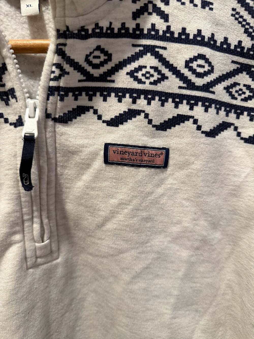 Vineyard Vines Fair Isle Dreamcloth Relaxed Quarter-Zip Shep Shirt Size XL - Picture 2 of 4